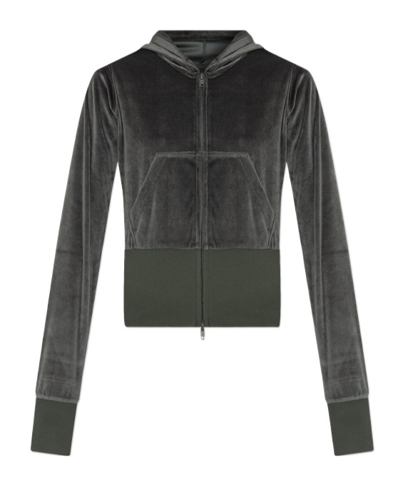 Balenciaga Velvet Sweatshirt In Black