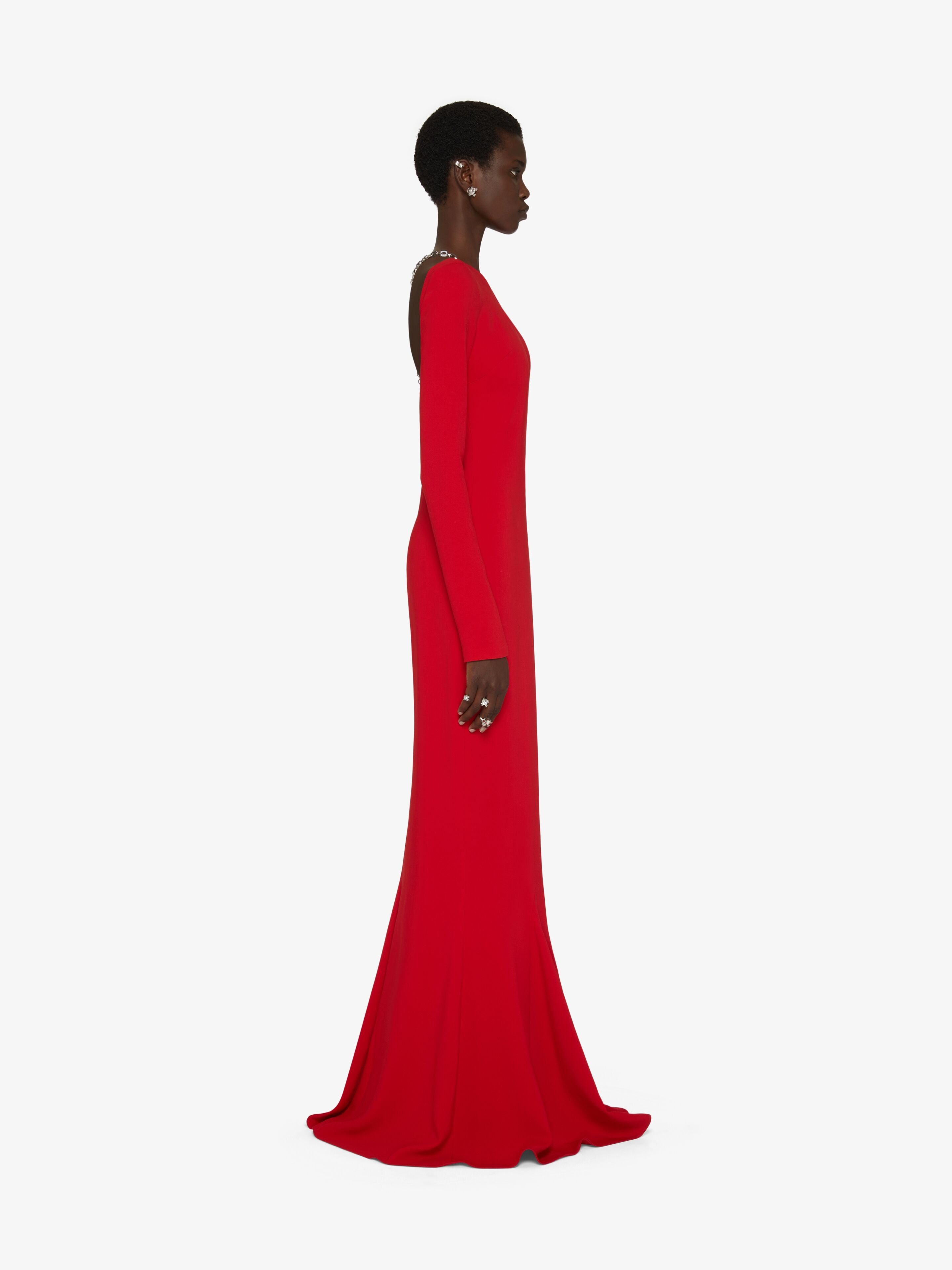 Givenchy Chain-link Detail Dress In Red