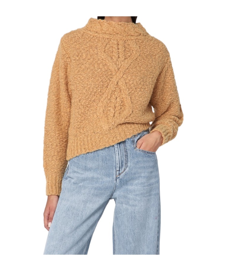 Isabel Marant Caramel-coloured Romane Sweater With Cable Knit Women In Nude