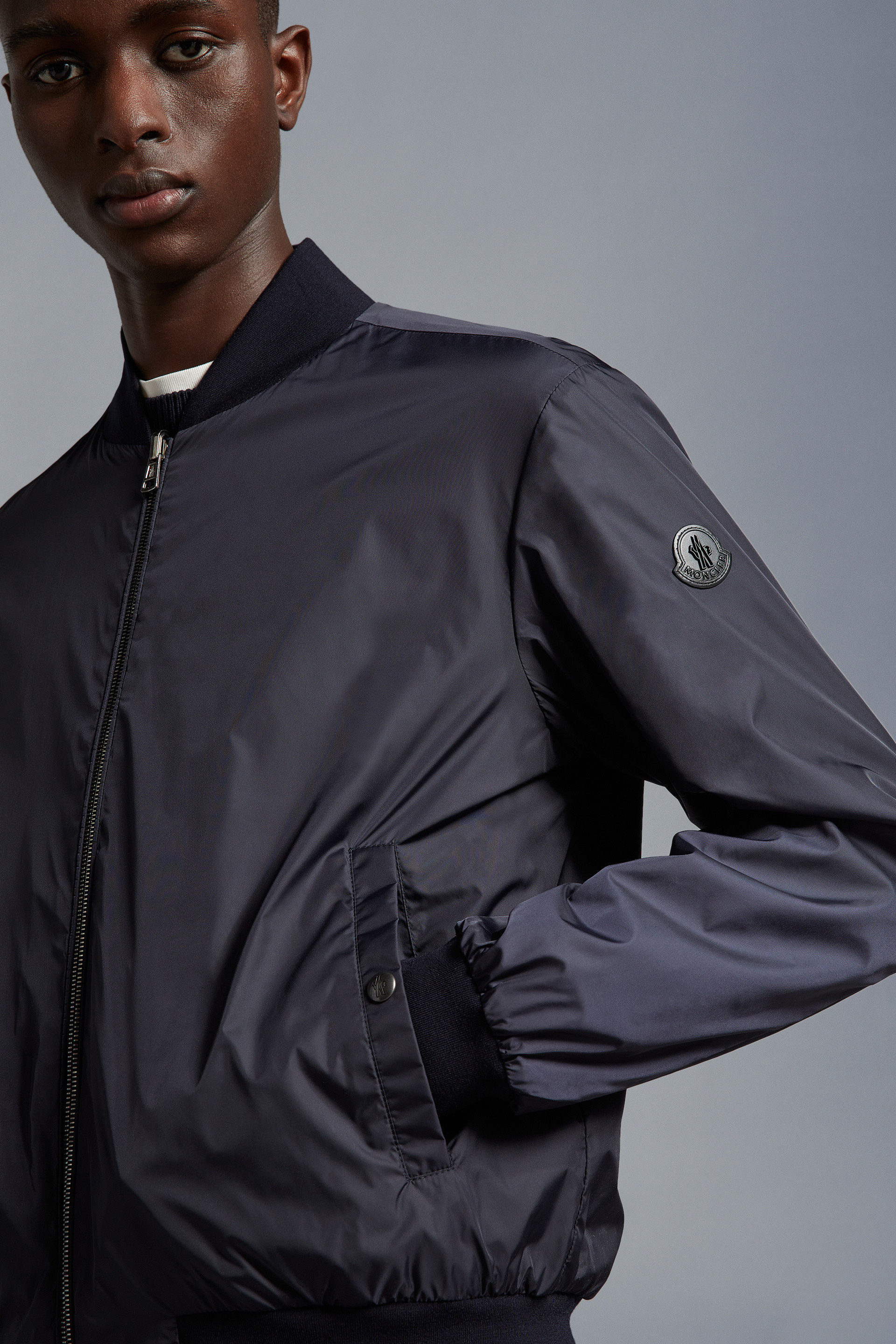 Moncler Barn Reversible Bomber Jacket In Blue