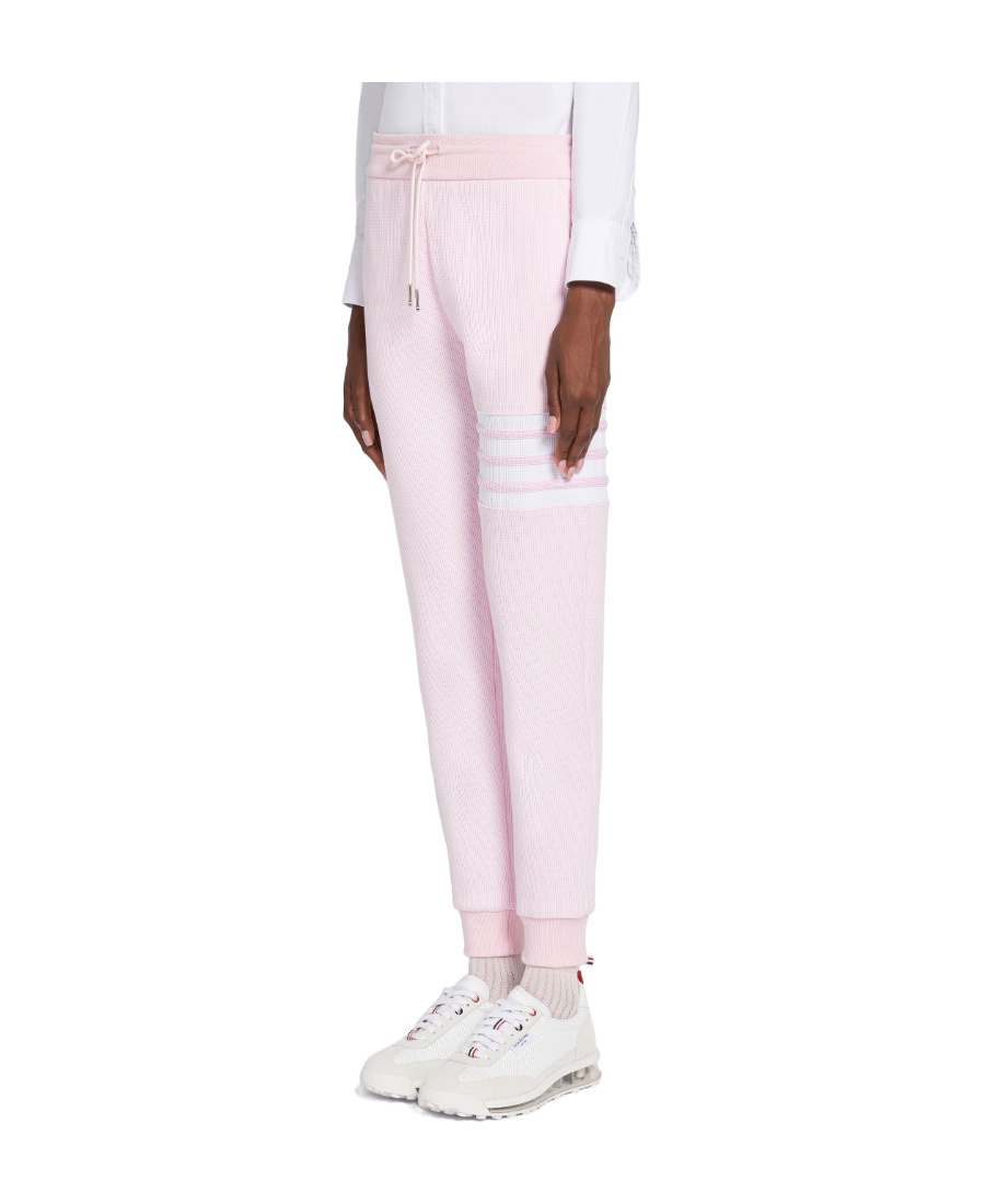 Thom Browne 4-bar Stripe Tapered Joggers In Pink