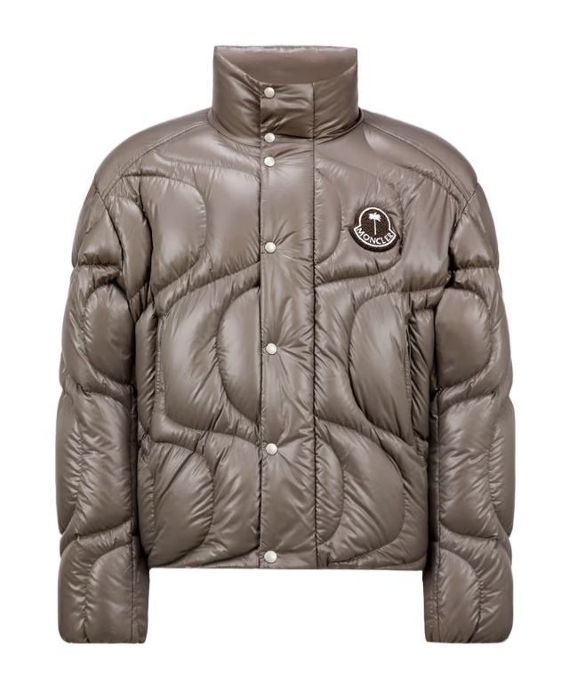 Moncler X Palm Angels Haunani Short Down Jacket In Gray