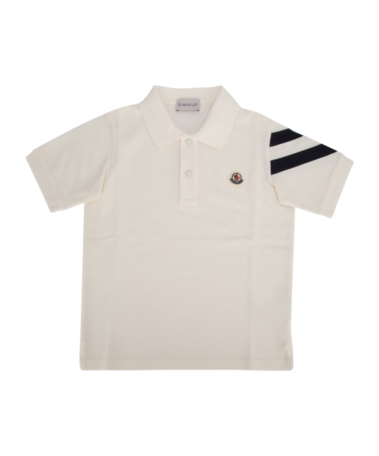 Moncler Enfant Logo-patch Polo Shirt In White