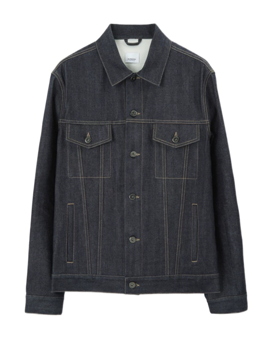 Burberry Logo-patch Denim Jacket In Indigo