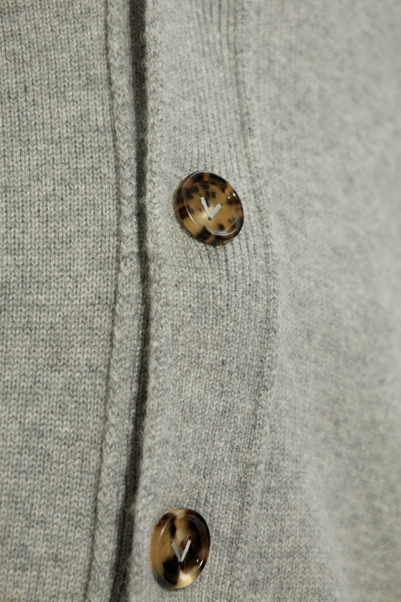 Bottega Veneta Leather Patch Cashmere Cardigan In Gray