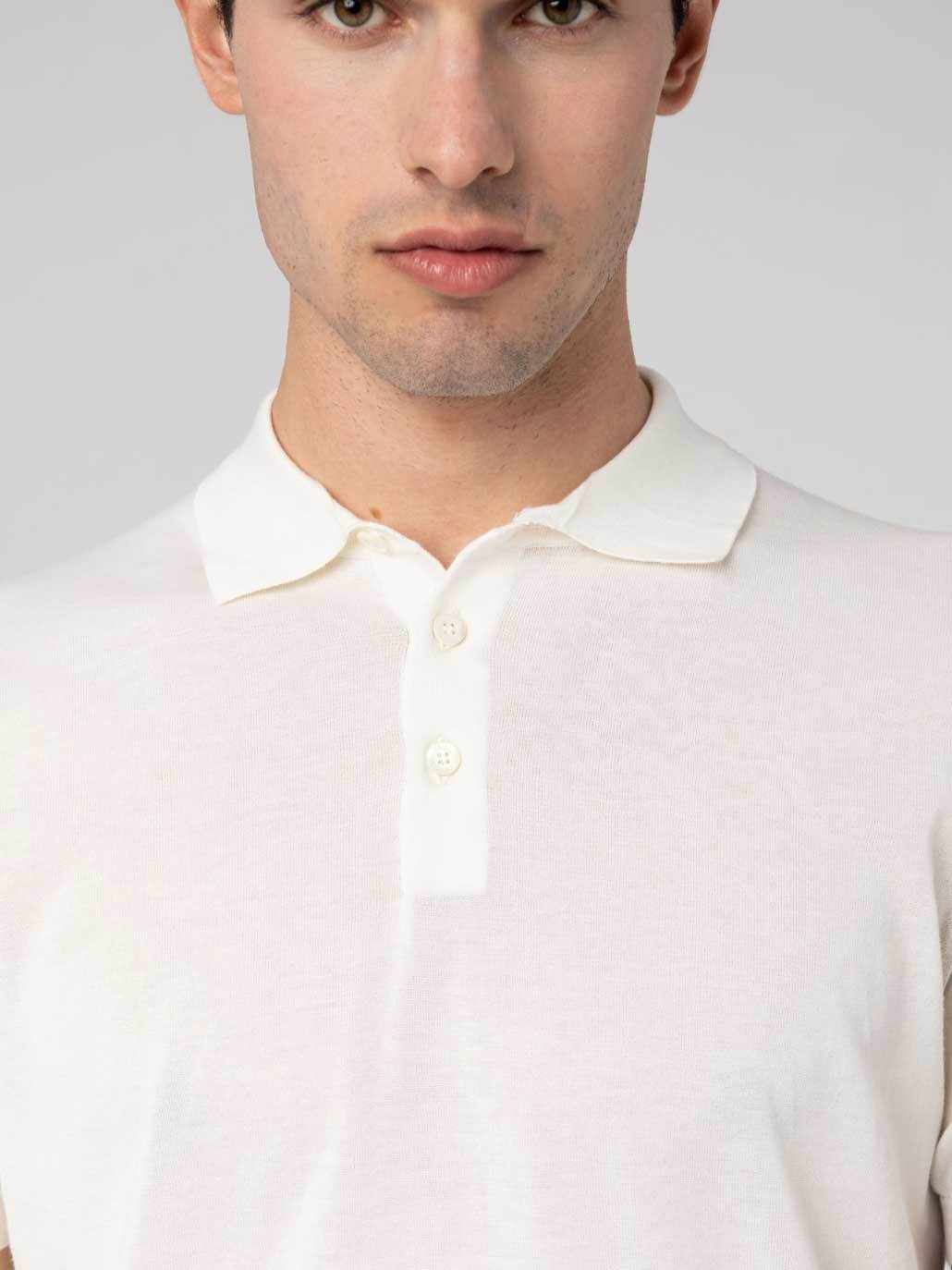 Drumohr Logo Label Jersey Polo In White
