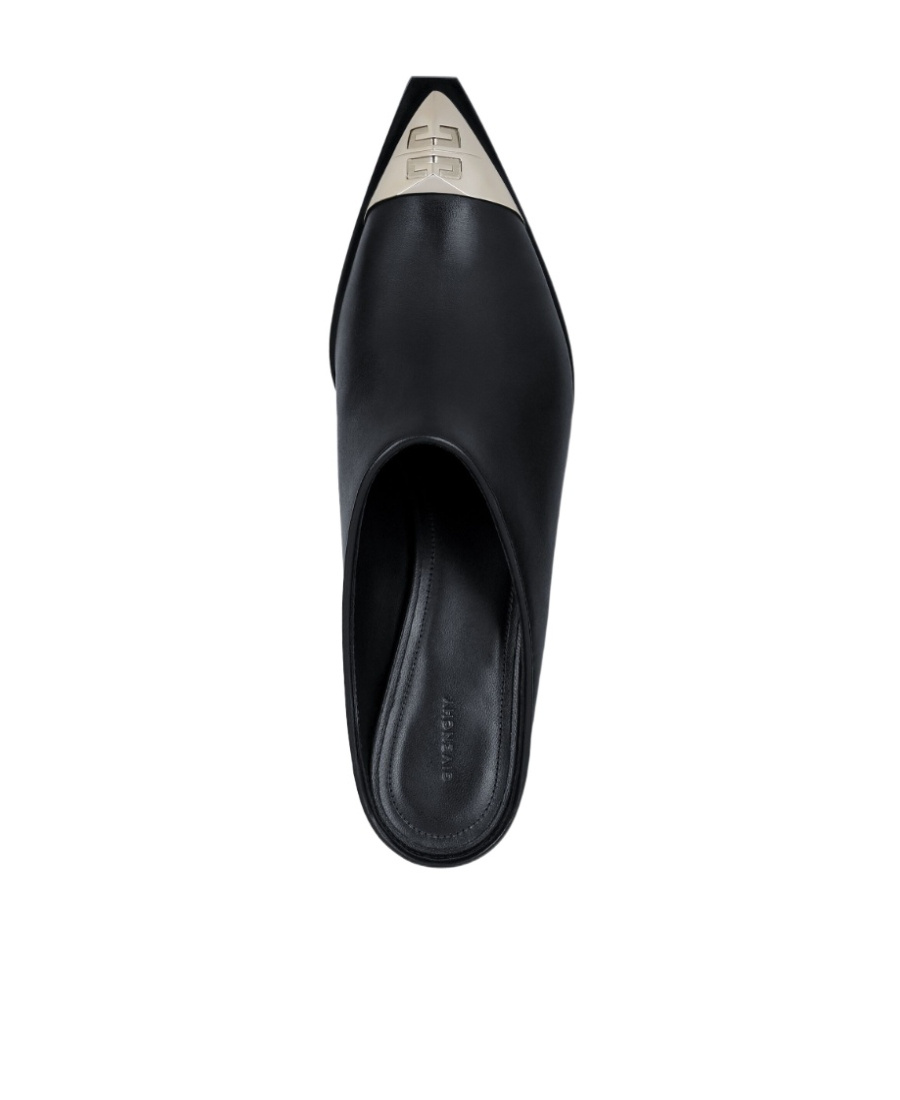 Givenchy Logo Pointed Muller Shoes In Black
