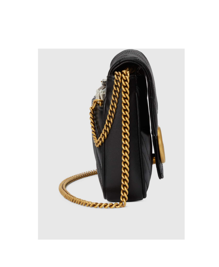Shop Gucci Gg Marmont Super Mini Bag In Black