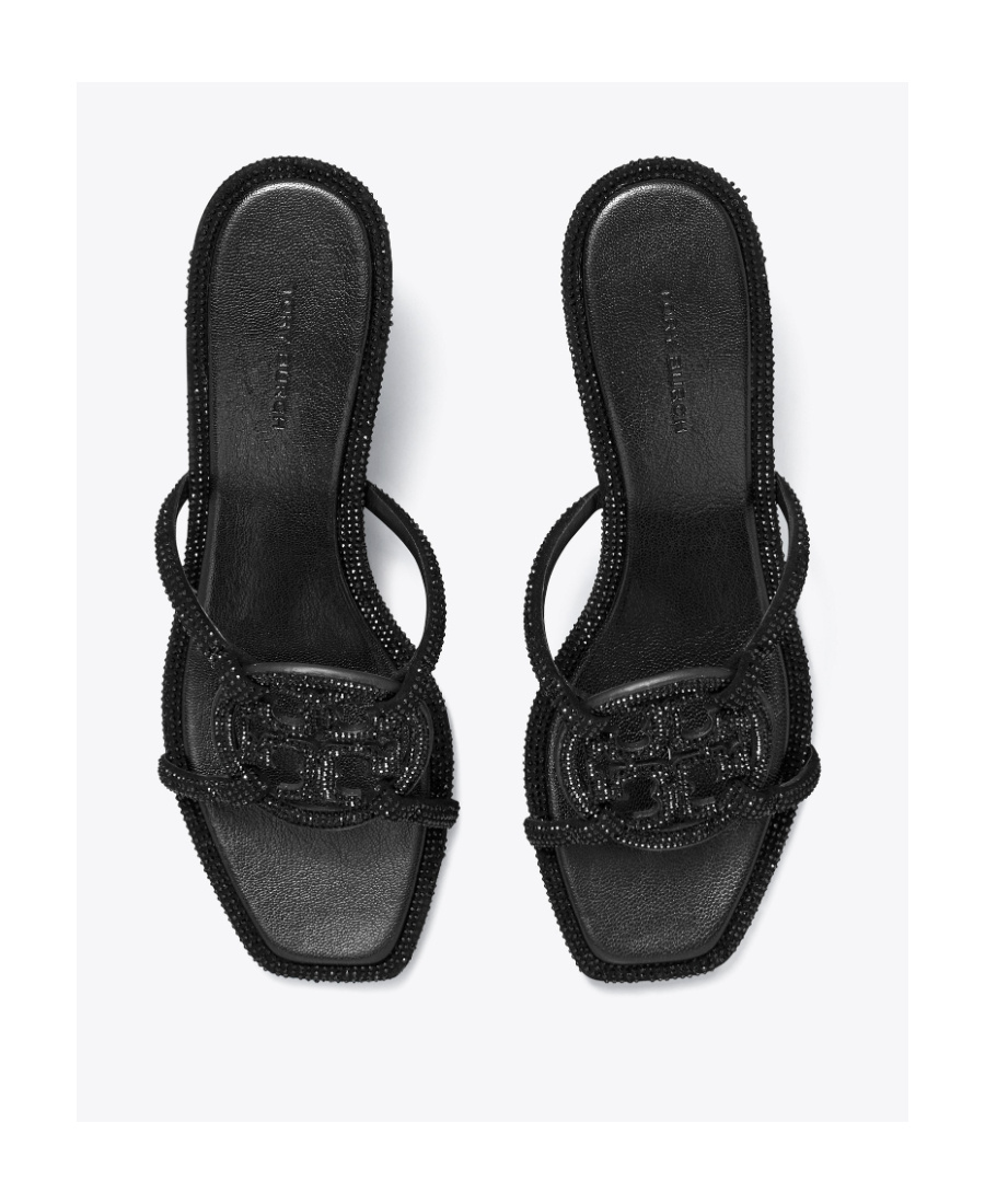 Shop Tory Burch Miller 55mm Crystal-embellished Mules In Black