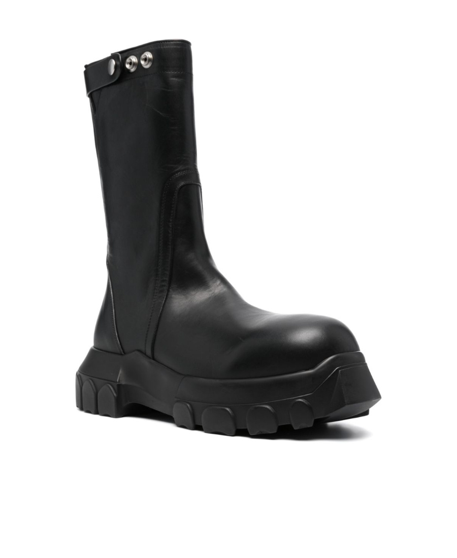 Rick Owens Calf-length Leather Boots In Black