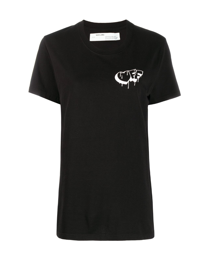 Off-white Logo Printed T-shirt In Black