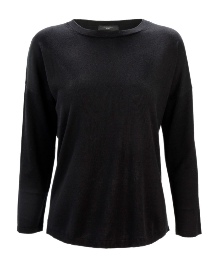 Weekend Max Mara Round-neck Long-sleeved Pullover In Black