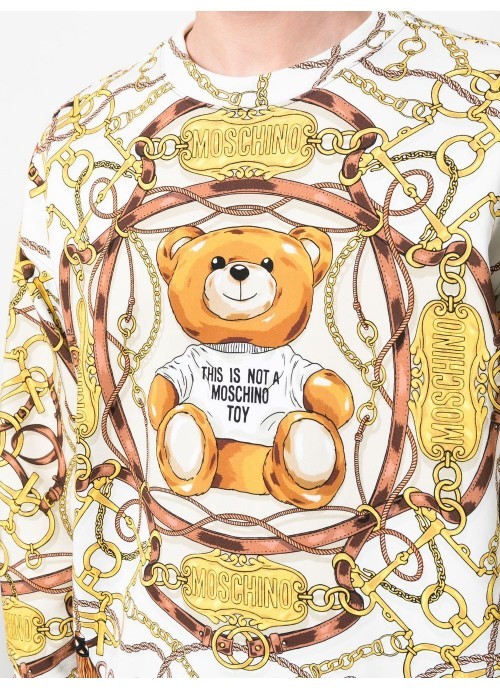 Moschino Logo Crew-neck Sweatshirt In Multicolor