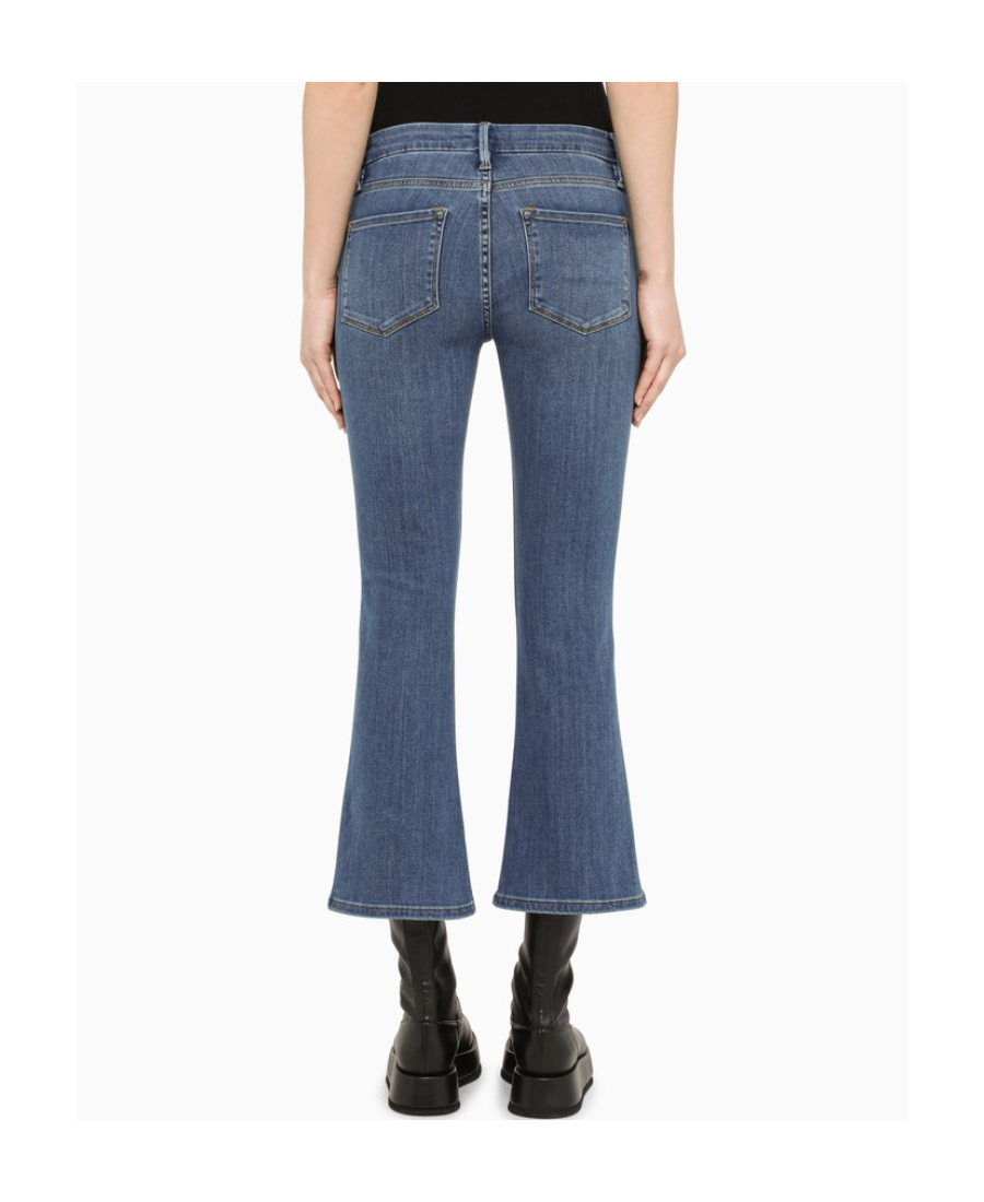 Frame Le One Crop Mini Bootcut Organic Cotton Blend Jeans In Blue