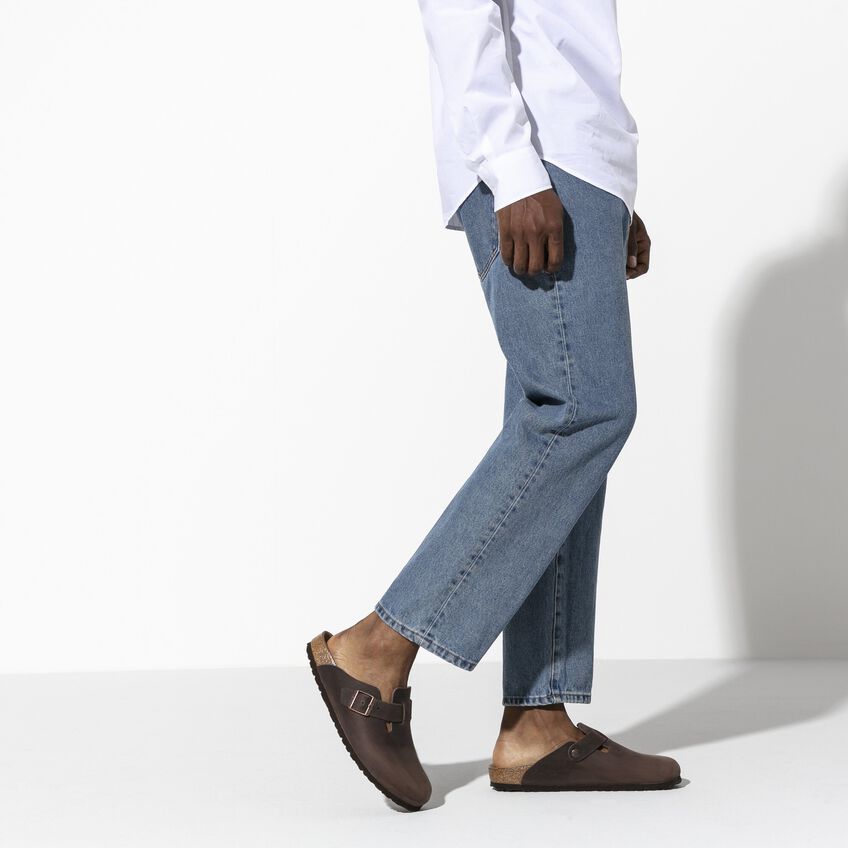 Birkenstock Boston Oiled Sabot In Habana Leather In Brown