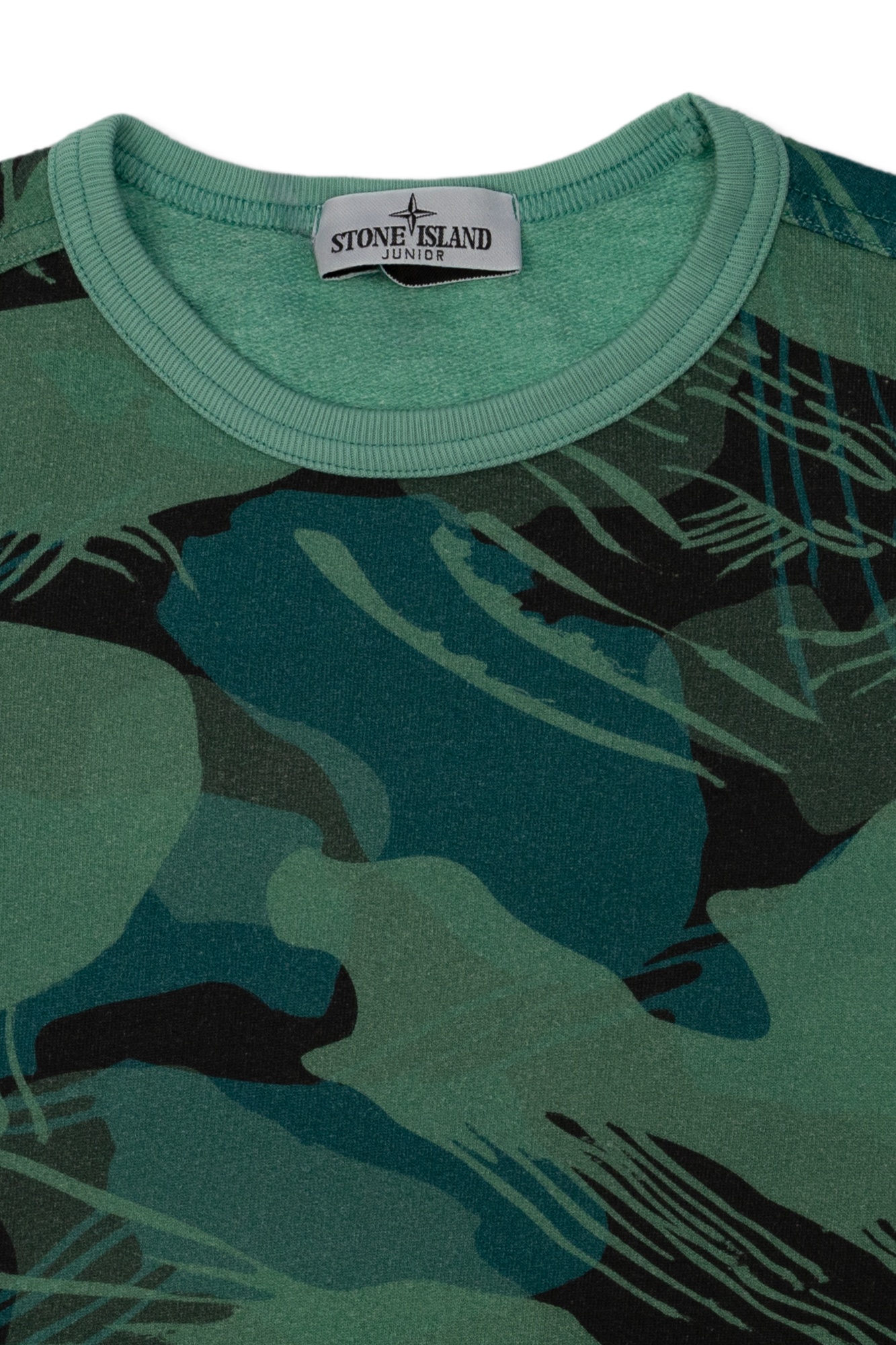 Stone Island Compass-badge Camouflage Sweatshirt In Emerald
