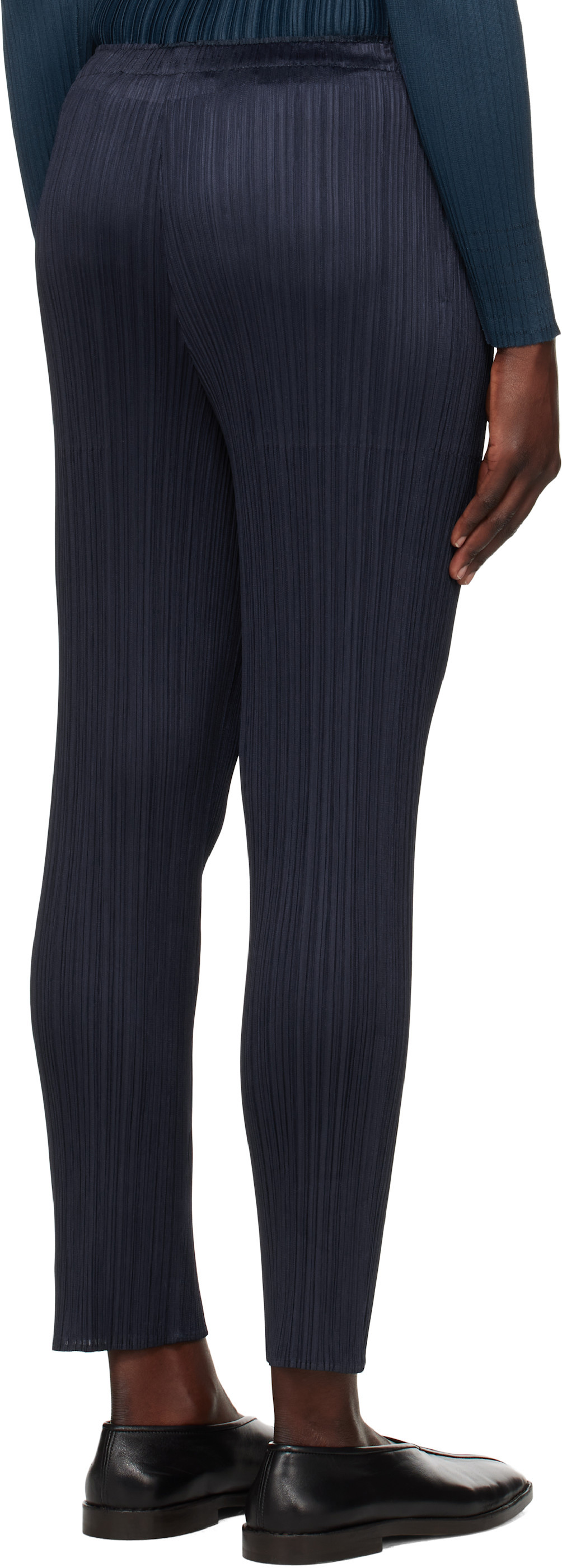 Issey Miyake Elastic Waist Casual Pants In Black