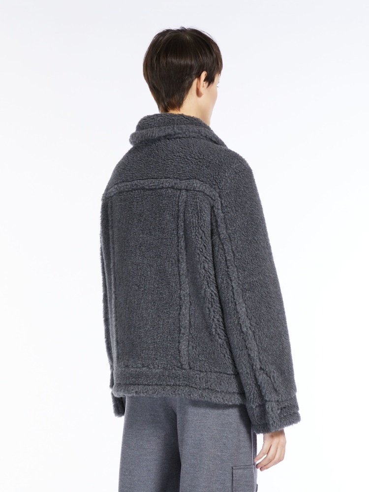 Shop Max Mara Short Casual Jacket In Gray