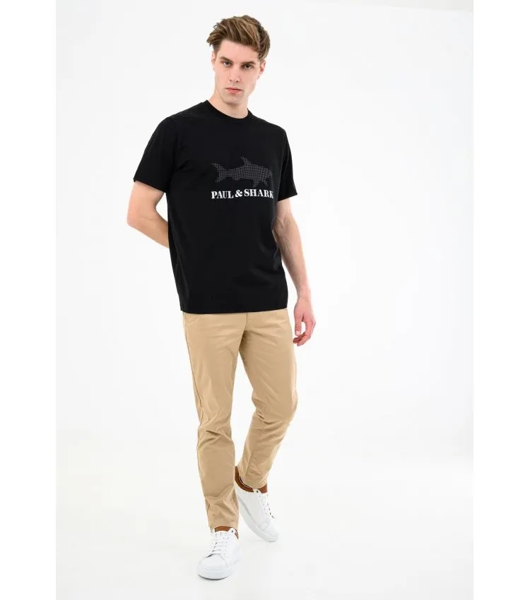 Paul & Shark Logo Printed T-shirt In Black