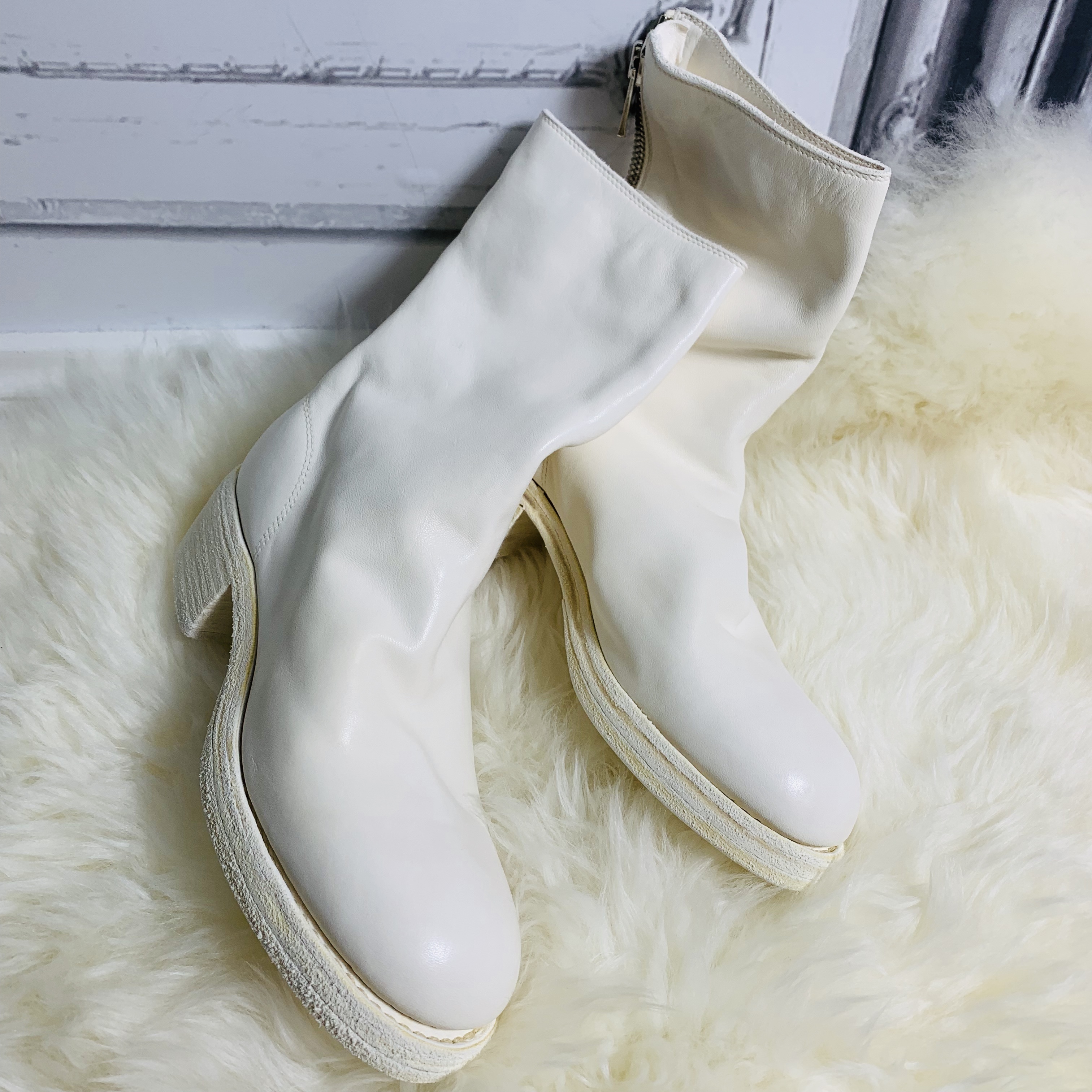 Guidi Zipper Boots Behind The Logo In White