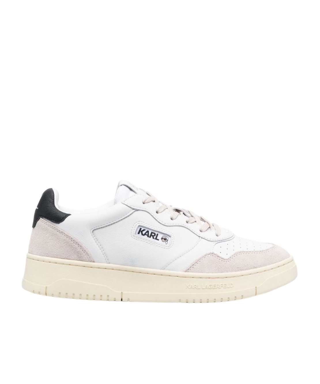 Karl Lagerfeld Lace-up Low-cut Sneakers In White