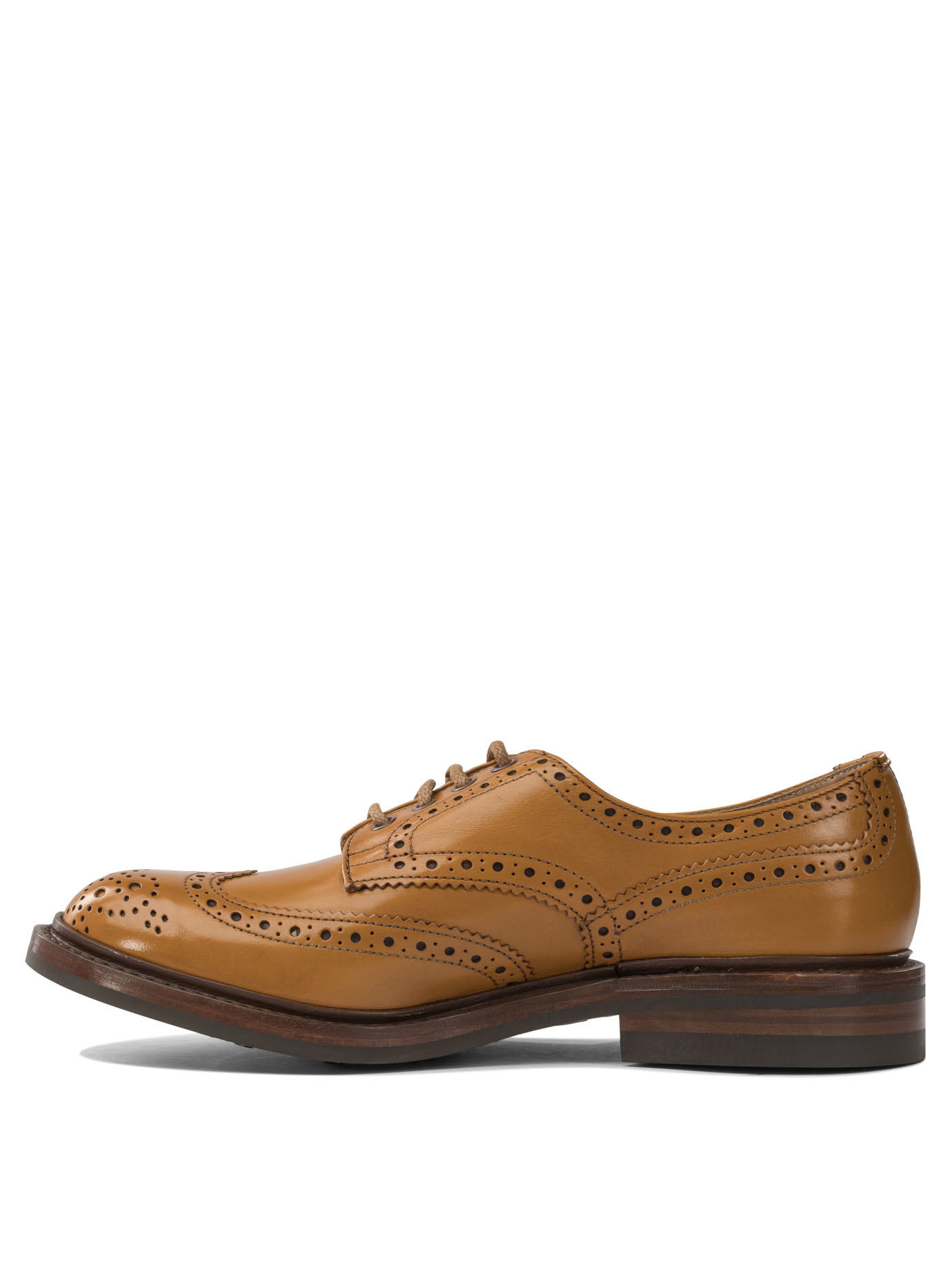 Tricker's Round Toe Brogue Derby Lace-up Shoes In Brown
