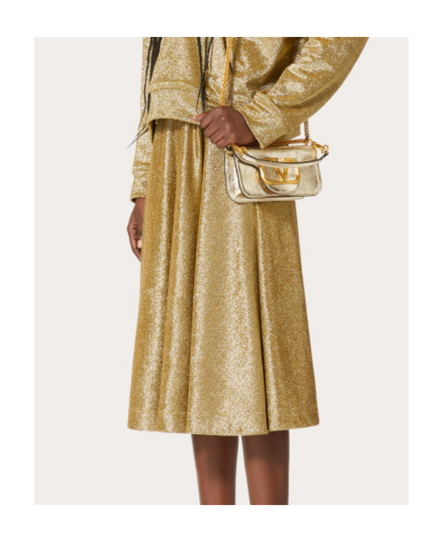 Valentino Metallic Drawstring Skirt In Multi