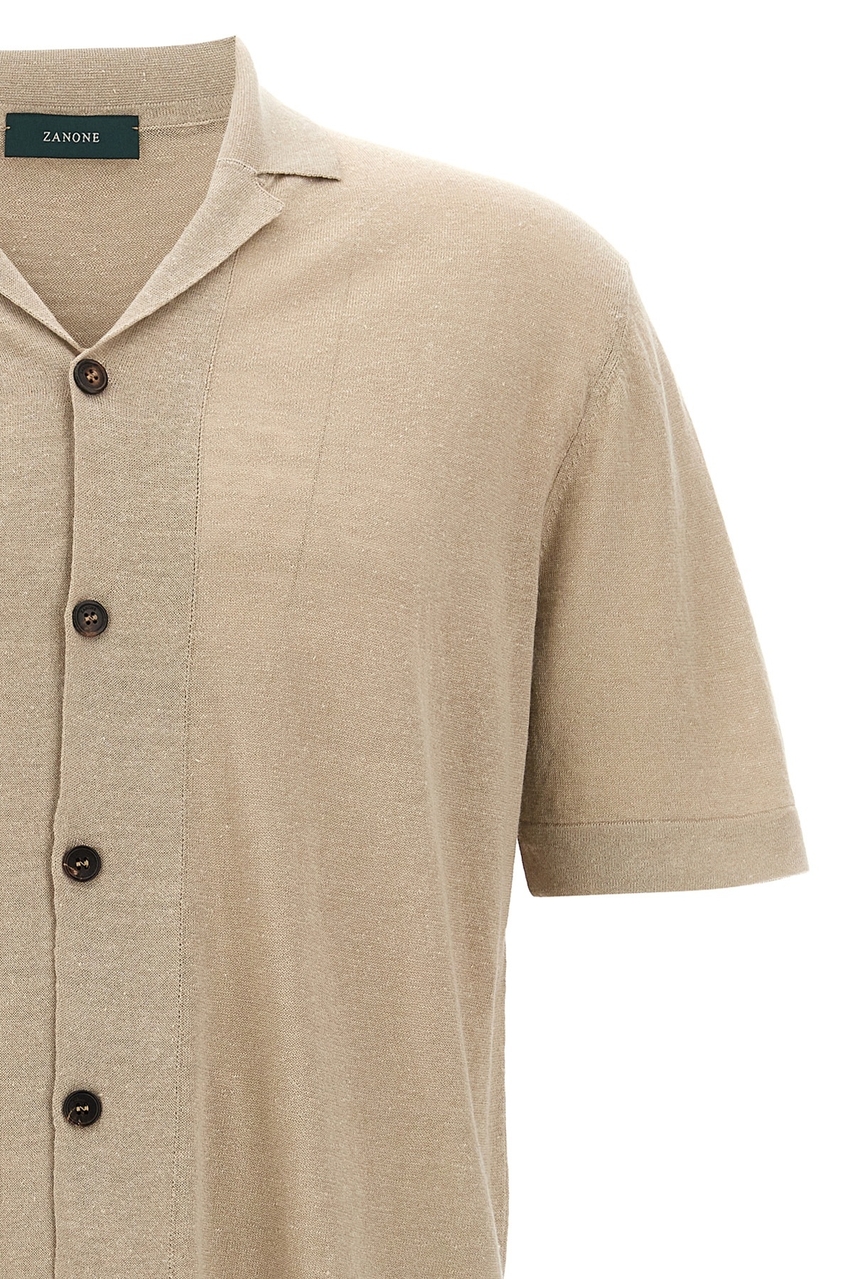 Zanone Linen Shirt In Neutral