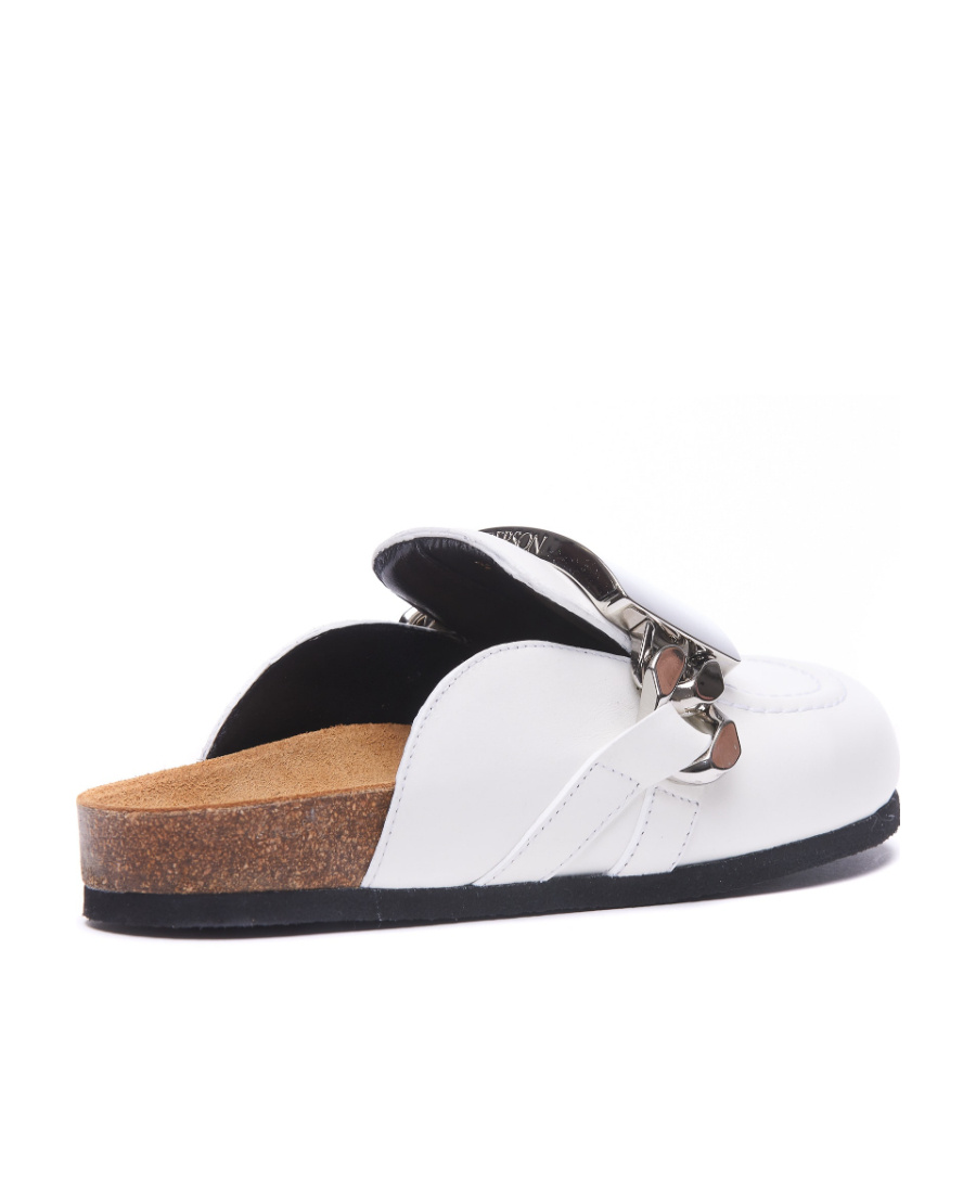Jw Anderson Chain Embellished Slip-on Mules In White