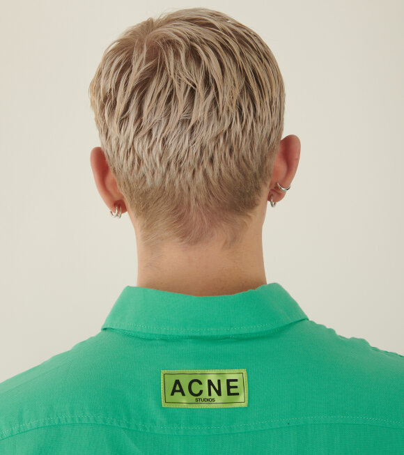 Acne Studios Lapel Long-sleeved Shirt In Green