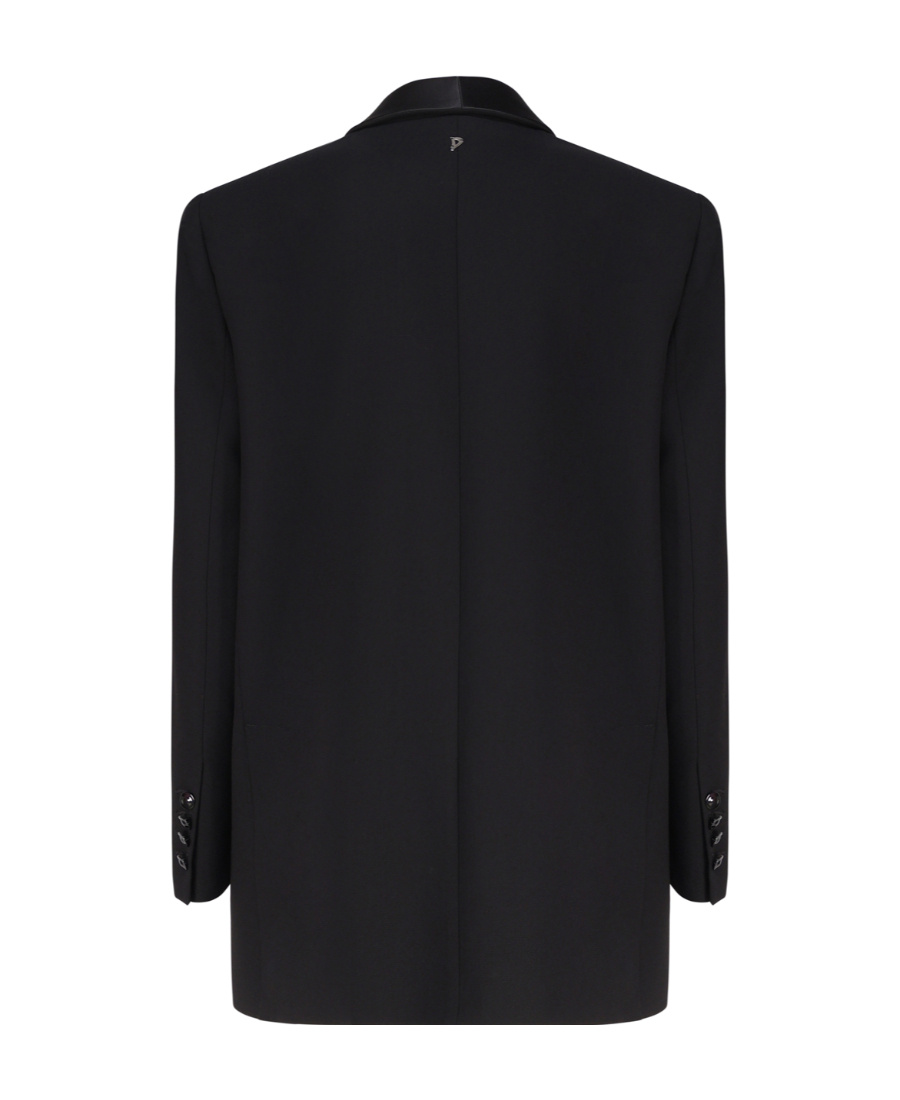 Dondup Single-breast Virgin Wool-blend Jacket In Black