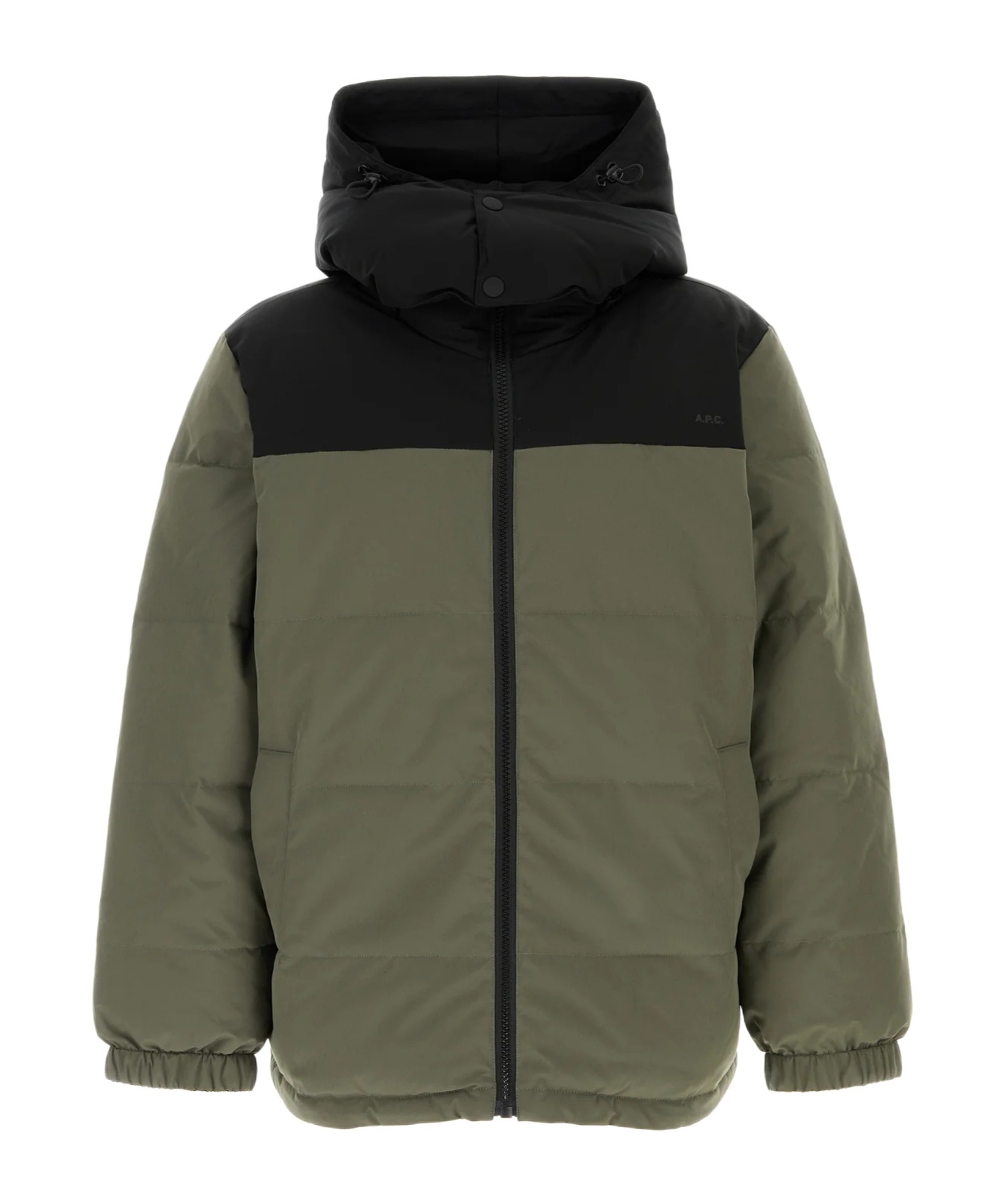 Apc A.p.c. Sage Green Stretch Polyester Reversible Padded Jacket In Green