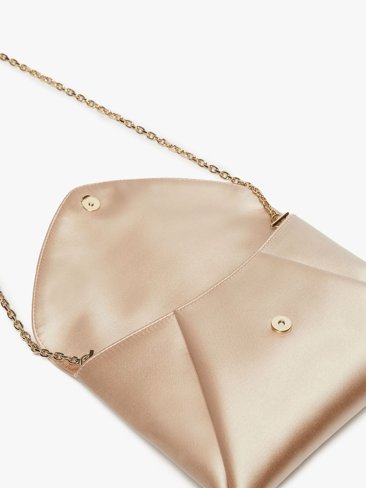 Max Mara Viscose And Silk Satin Clutch Bag In Nude