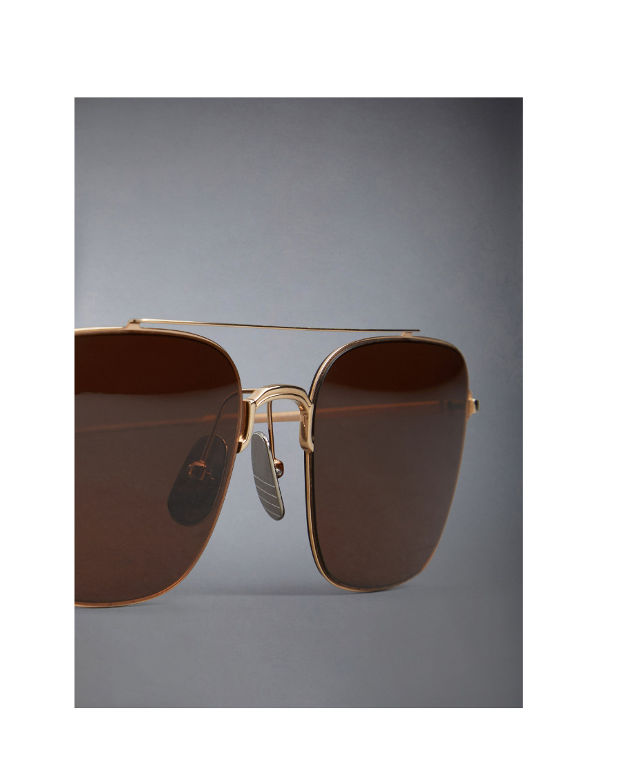 Thom Browne Ivatoa Sunglasses With Square Frames In Brown