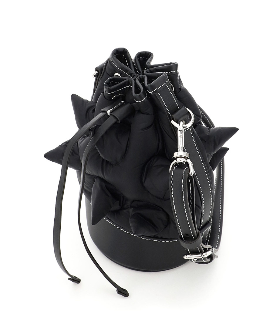 Moncler Black Riveted Shoulder Bag In Black