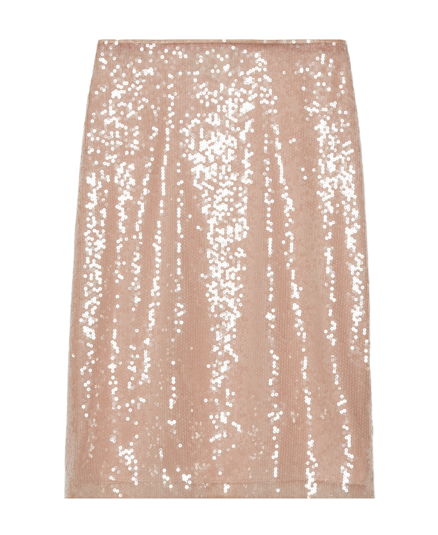 Gucci Sequined Embroidered Tulle Skirt In Pink