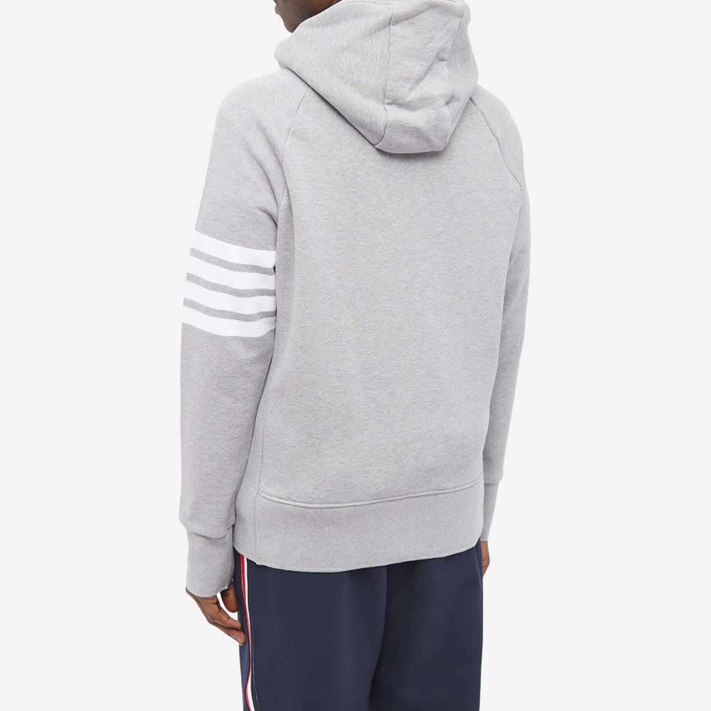 Thom Browne Light Grey 4-bar Loopback Full Zip Hoodie In Gray
