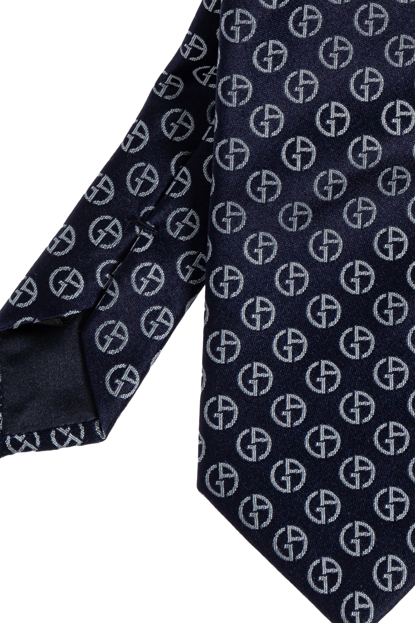 Giorgio Armani Pattern-jacquard Tie In Blue