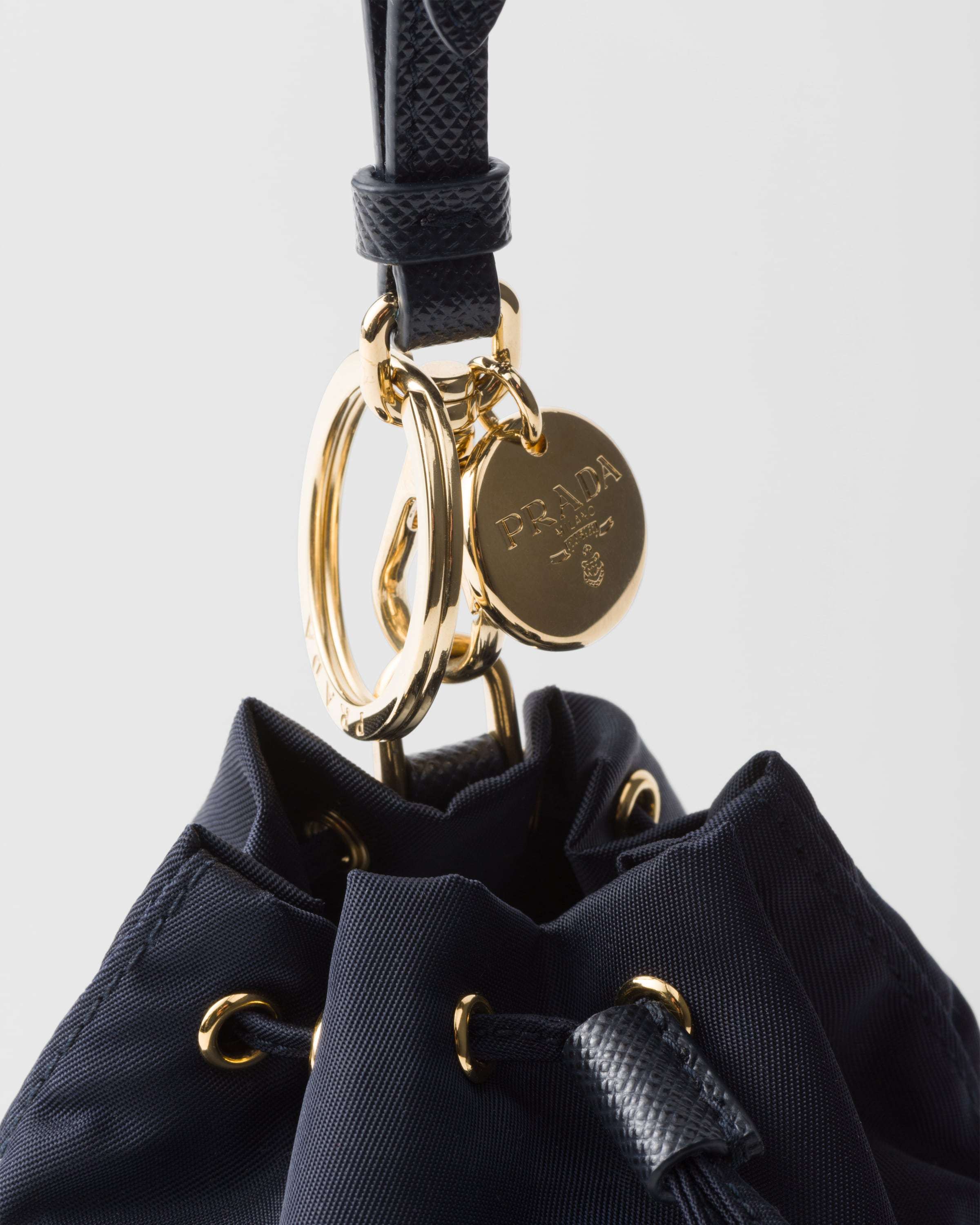Prada Re-edition 1978 Re-nylon Keychain Pouch In Black