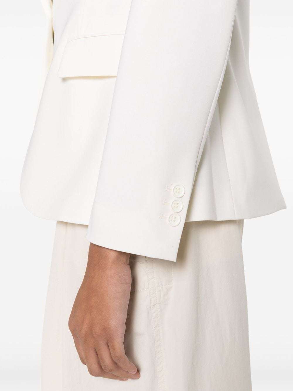 Shop P.a.r.o.s.h Long Sleeved Lapel Suit Jacket In White