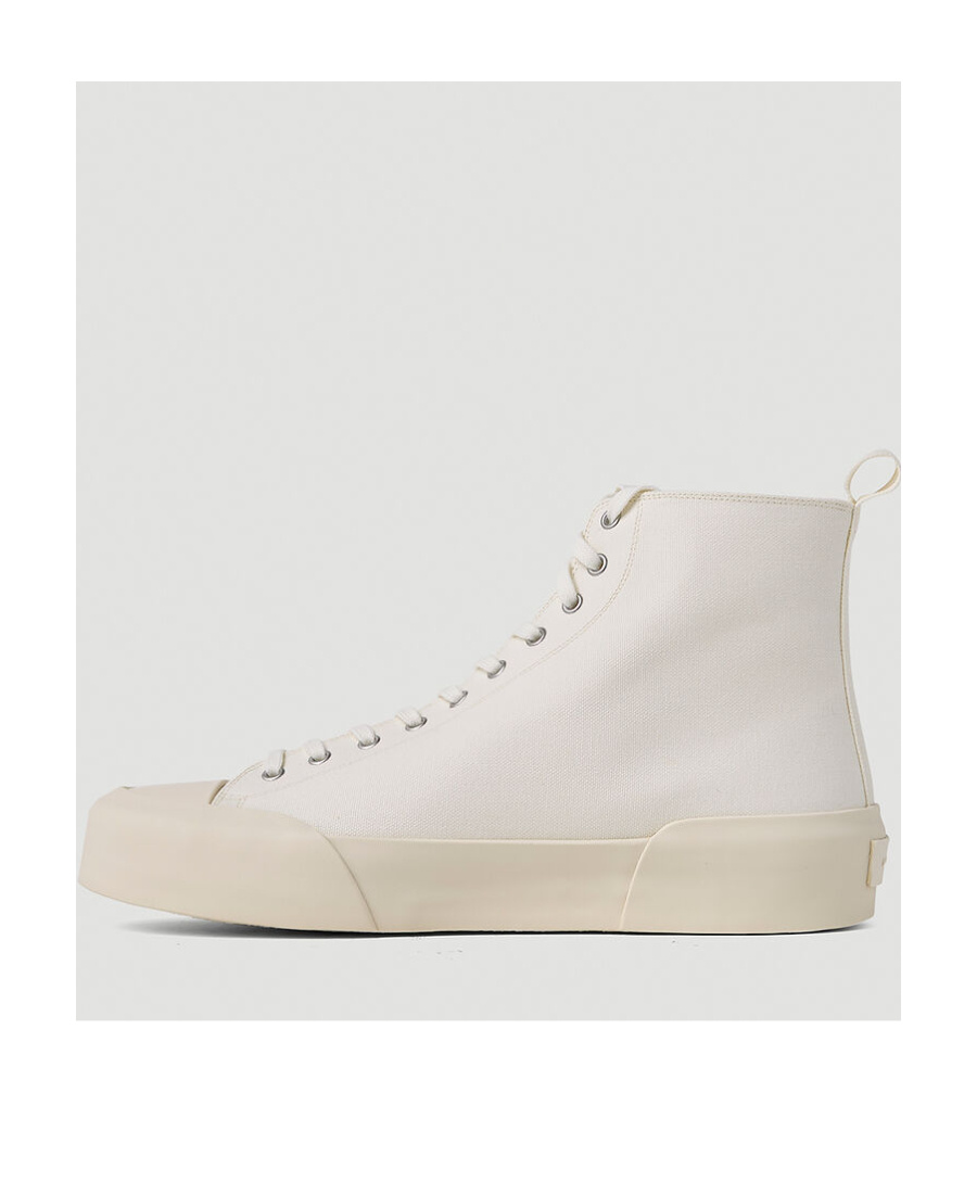 Jil Sander High-top Lace-up Sneakers In White