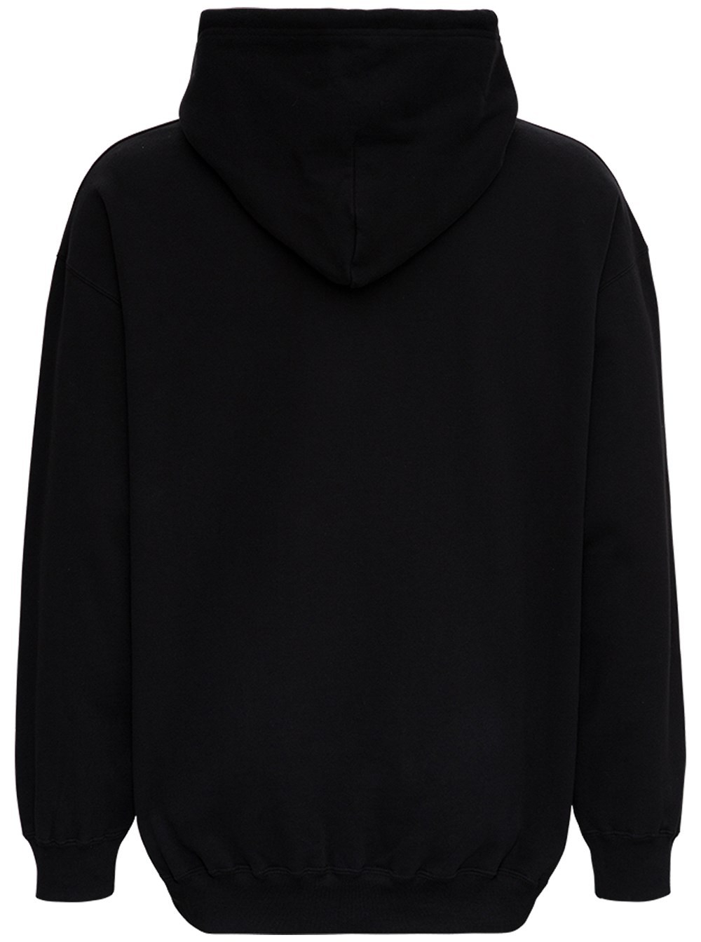 Balenciaga Motif-print Logo Hoodie In Black