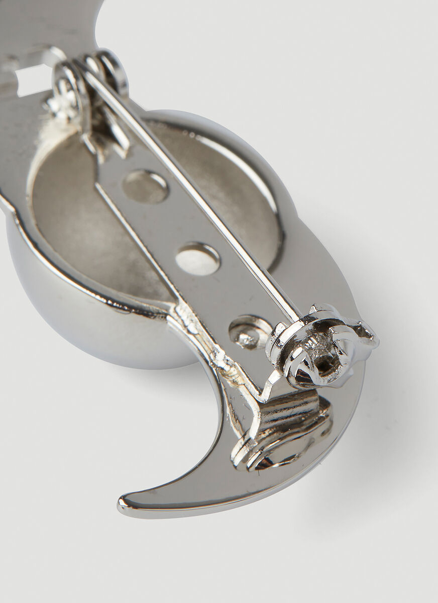 Raf Simons Silver Brooch In White