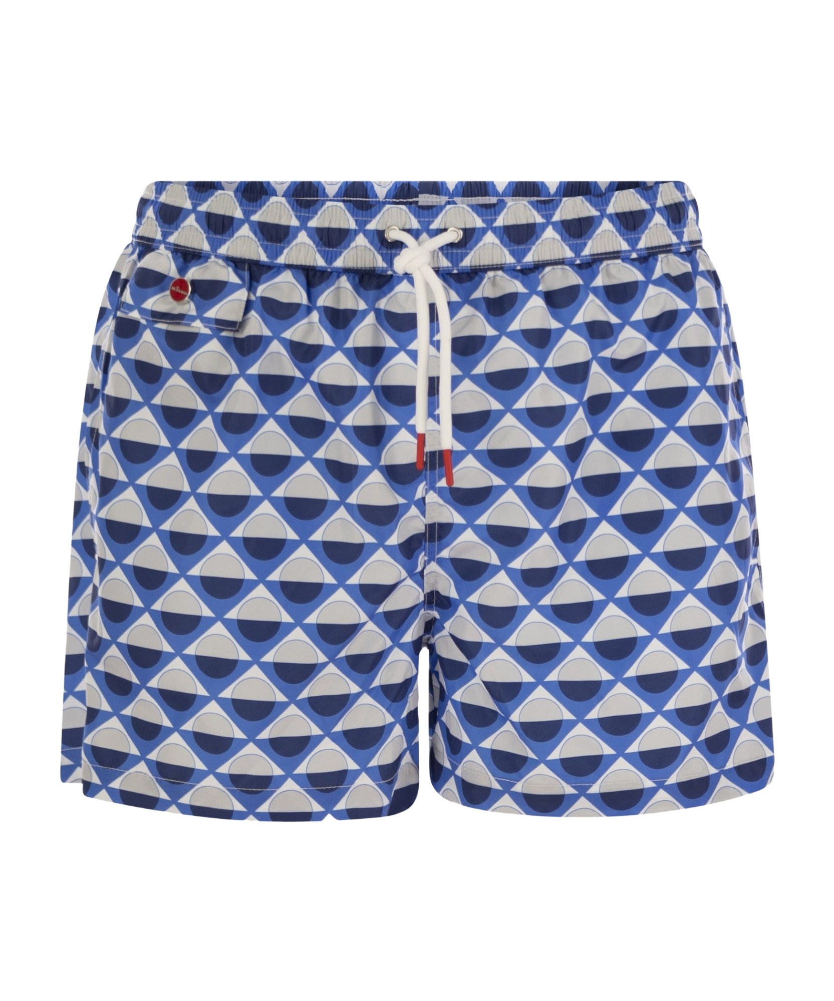 Kiton Patterned Beach Boxers In Blue