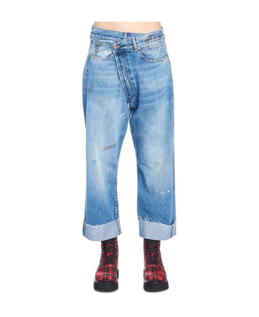 R13 Blue Crossover Jeans In Blue