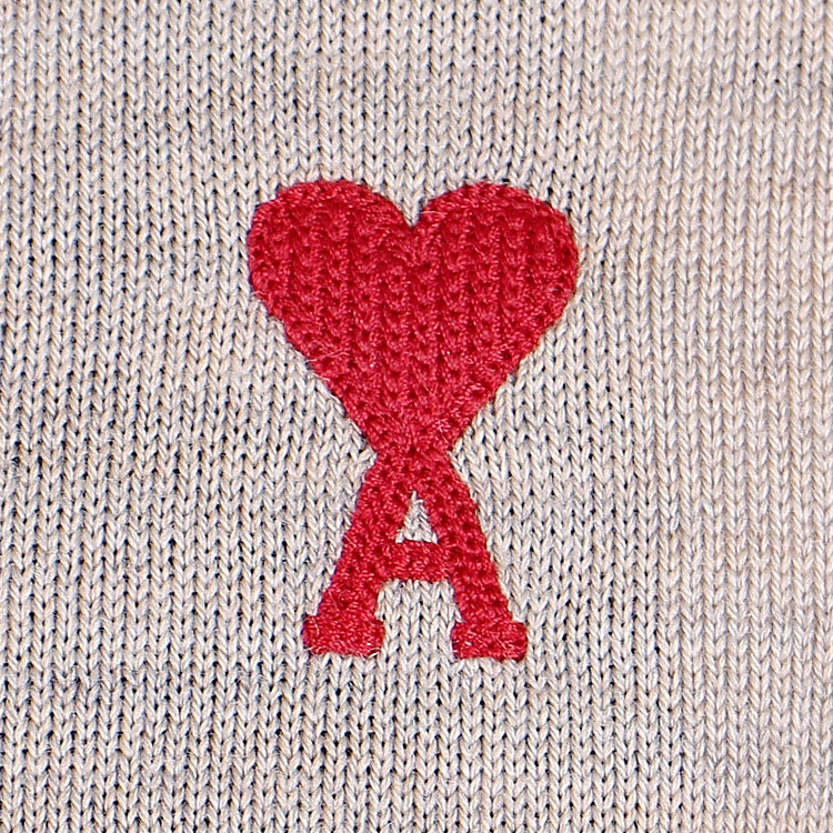 Ami Alexandre Mattiussi Heart-shaped Logo Sweater In Gray