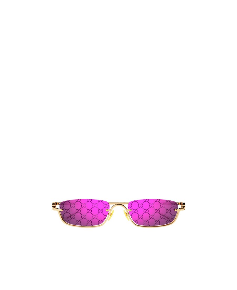 Gucci Slim Rectangular-frame Sunglasses In Purple