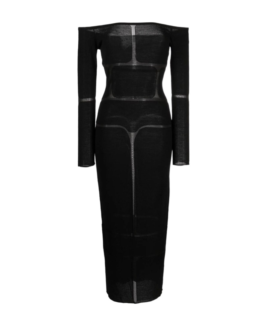 Gabriela Hearst Sebbie Paneled Off-the-shoulder Cashmere Maxi Dress In Black