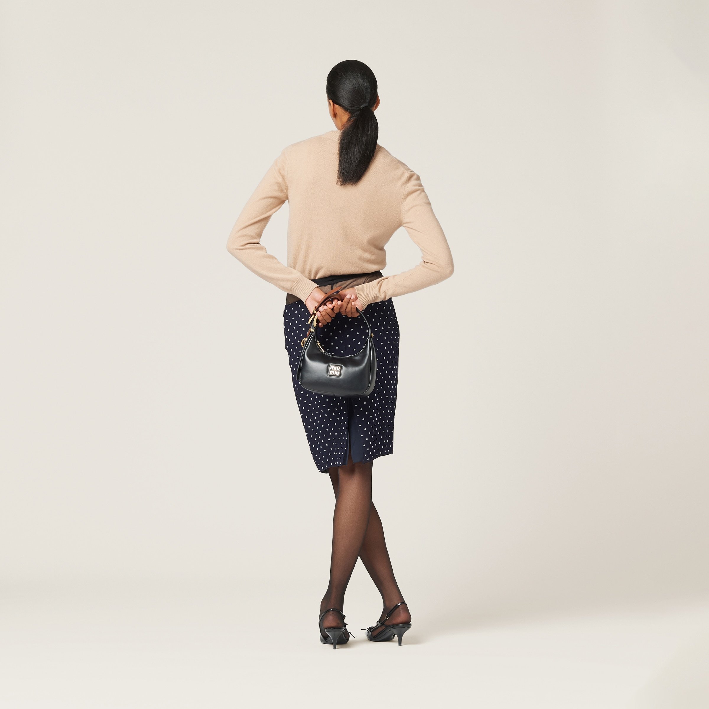 Miu Miu Cashmere Knit Cardigan In Brown