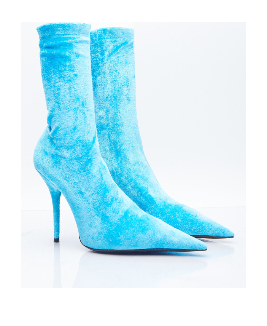 Balenciaga Pointed Short Boots In Blue